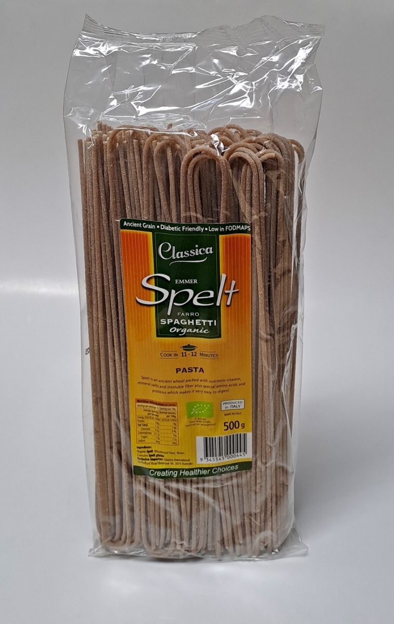 Classica Organic Spelt Farro Spaghetti Pasta 500g